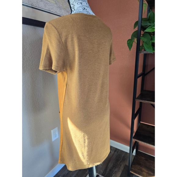 Grifflin Paris Faux Suede Shift Dress Tunic Short Sleeve Pocketed Size L - Picture 7 of 12